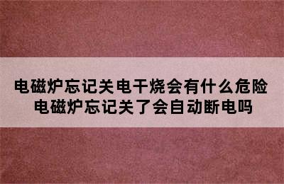 电磁炉忘记关电干烧会有什么危险 电磁炉忘记关了会自动断电吗